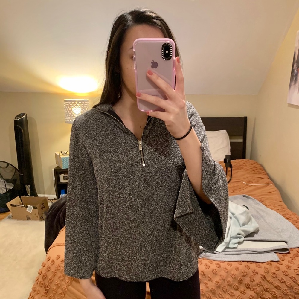 ZARA half-zip blouse